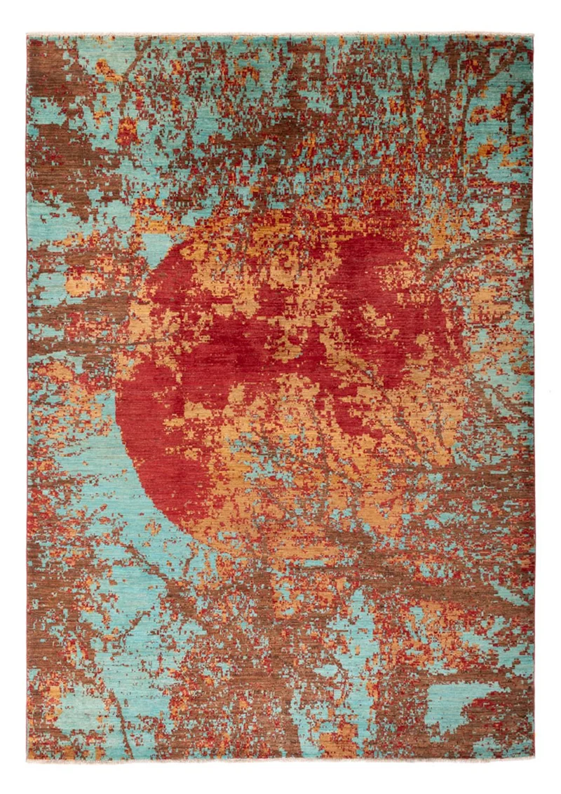 Designer Teppich 210x301cm - mehrfarbig