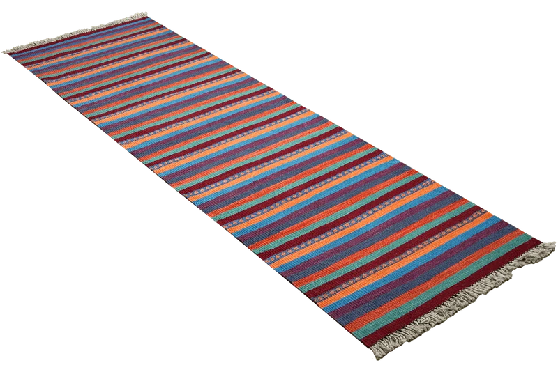 Kelim Gashgai · Handgewebt – Bunt, 194x60 cm