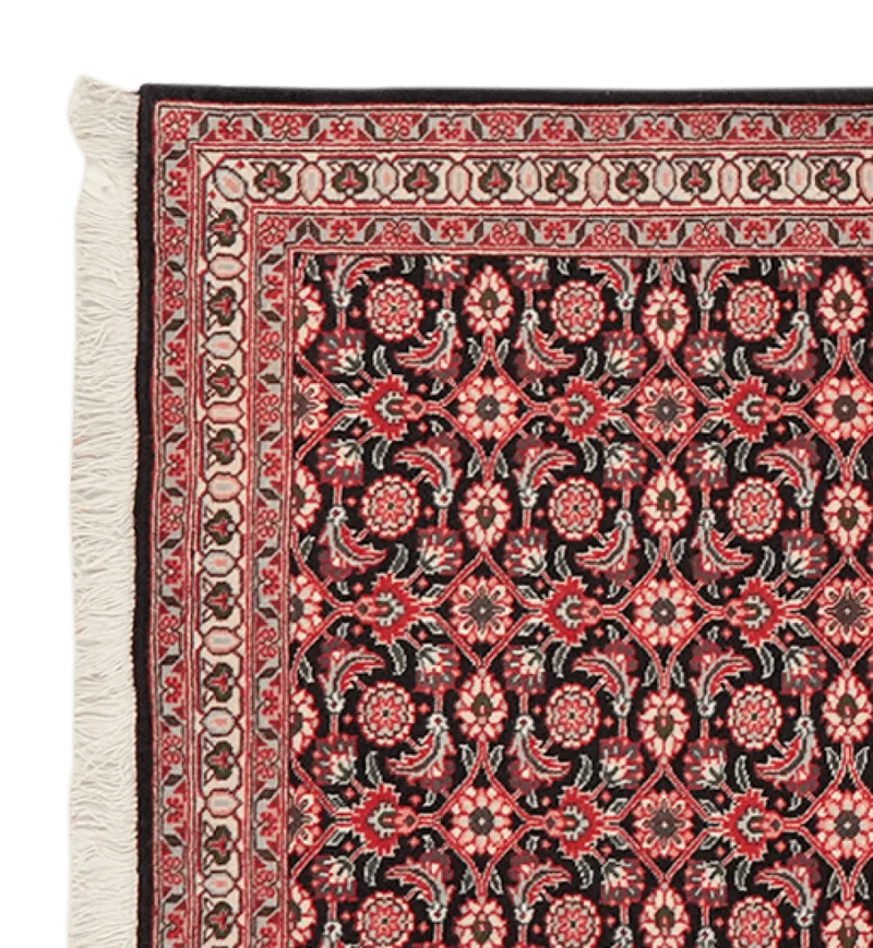 Tabriz 50 Raj · Handgeknüpft – Schwarz, 195x65 cm
