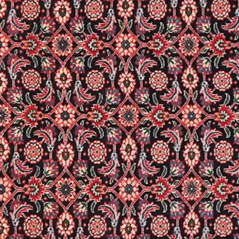 Tabriz 50 Raj · Handgeknüpft – Schwarz, 195x65 cm