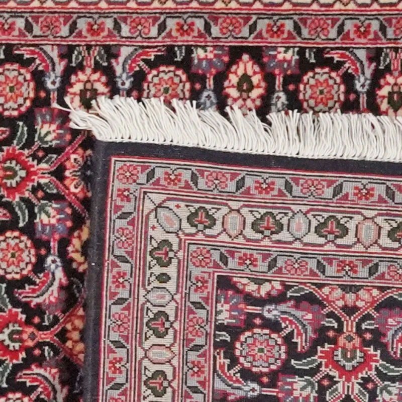 Tabriz 50 Raj · Handgeknüpft – Schwarz, 195x65 cm