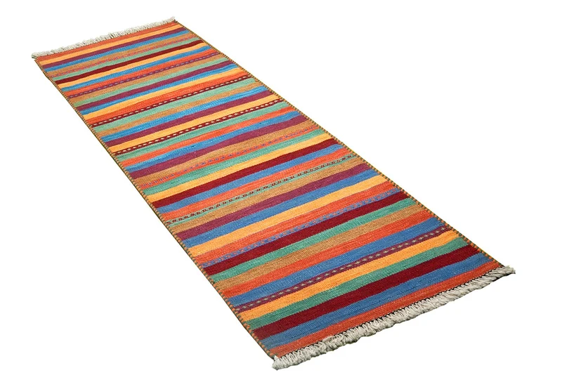 Kelim Gashgai · Handgewebt – Bunt, 199x61 cm