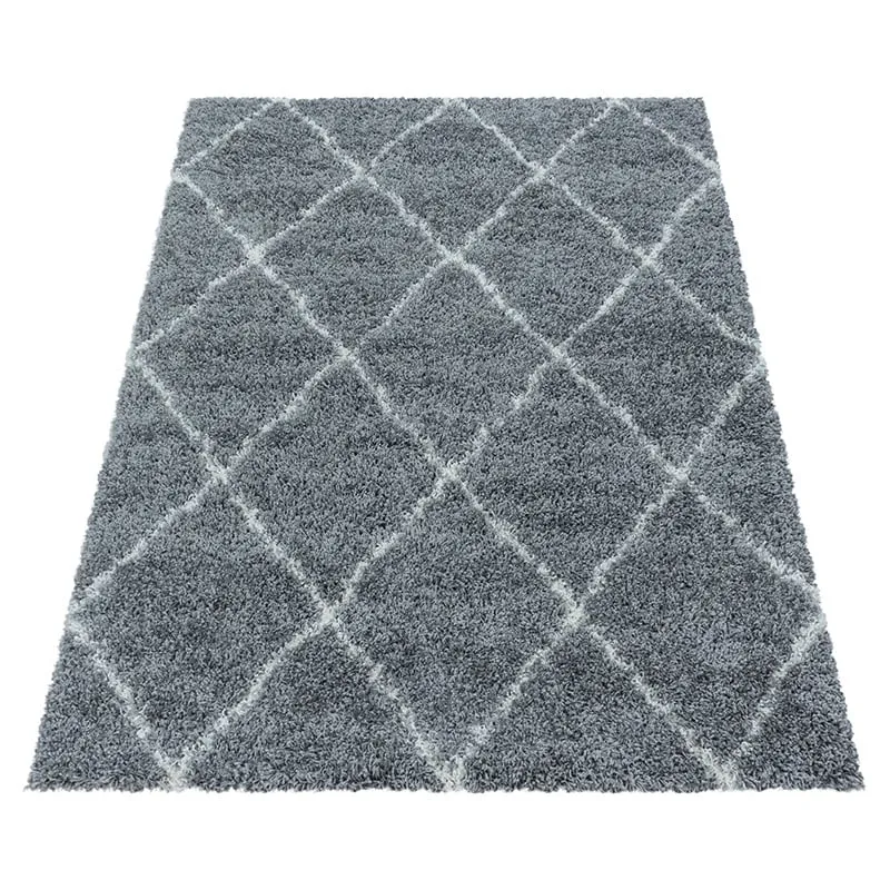 Berberteppich - Agadir Lines Grau Creme