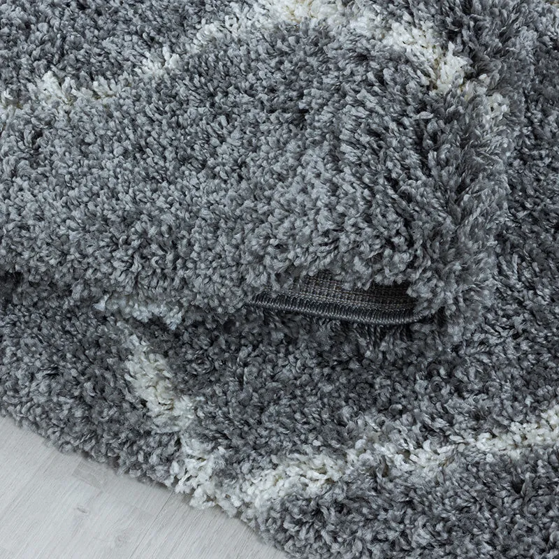 Berberteppich - Agadir Lines Grau Creme