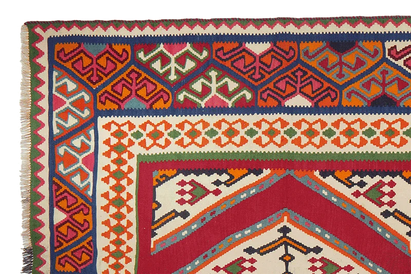 Kelim Gashgai Old · Handgewebt – Rot, 308x166 cm