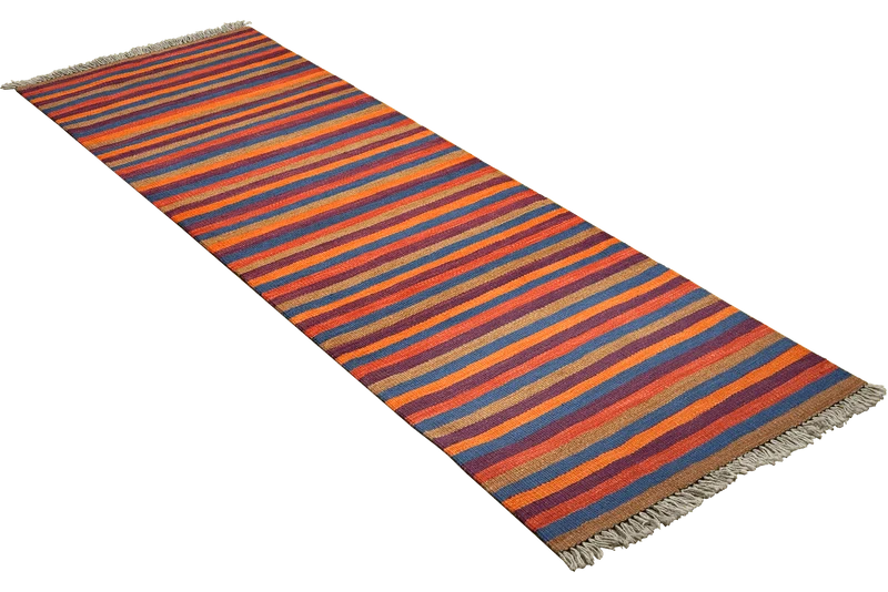 Kelim Gashgai · Handgewebt – Bunt, 193x65 cm