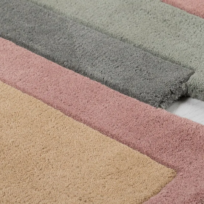 Abstrakt Läufer - Stracto Collage Rosa Beige