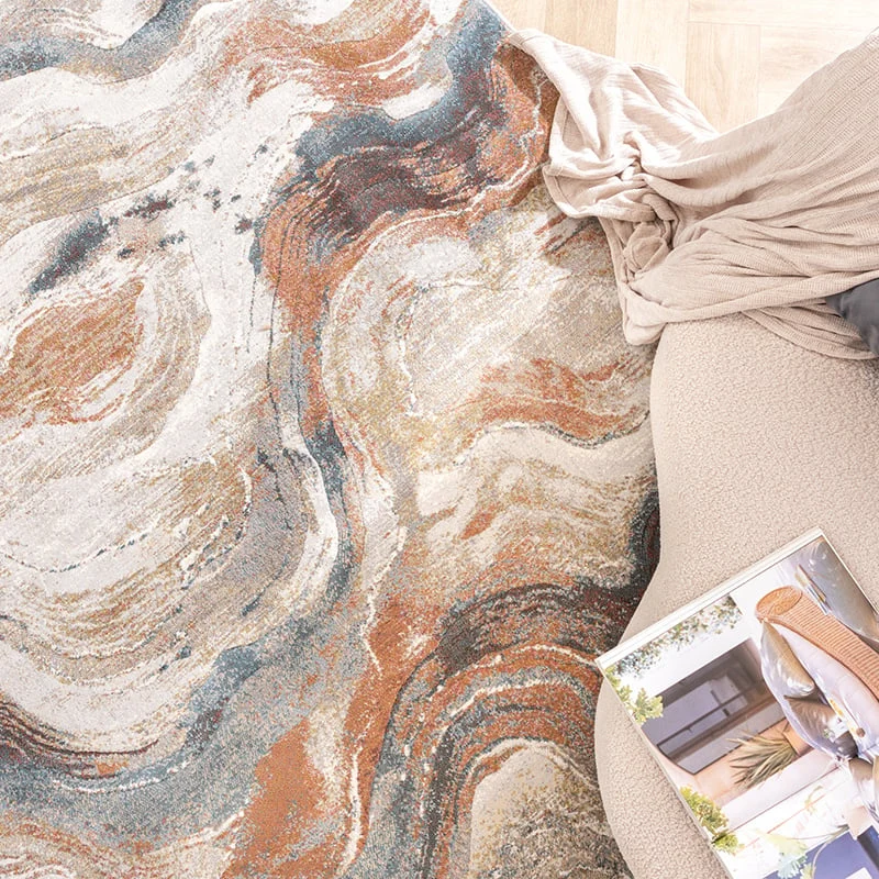 Teppich Abstrakt - Xavier Wave Blau Rot
