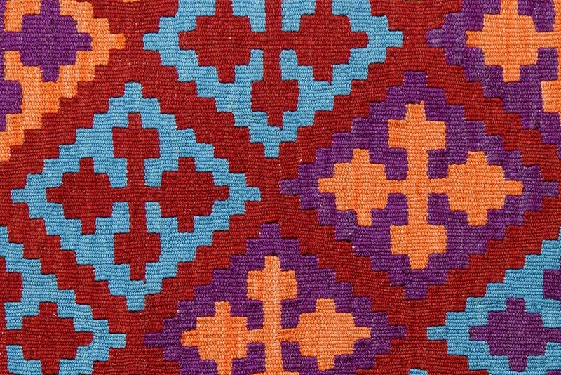 Kelim Gashgai · Handgewebt – Rot, 132x88 cm