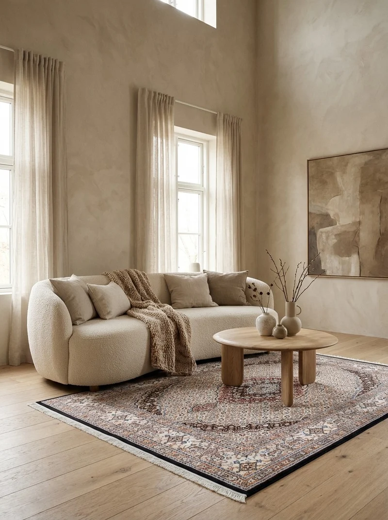 Moud Mahi · Handgeknüpft – Beige, 210x152 cm