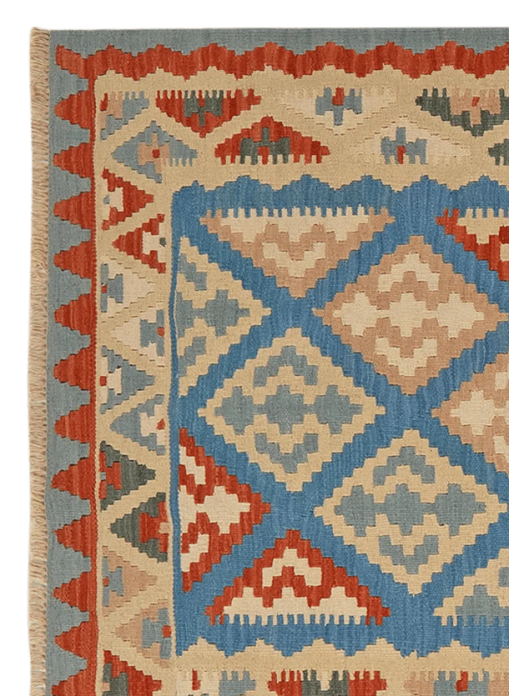 Kelim Gashgai · Handgewebt – Blau, 185x121 cm