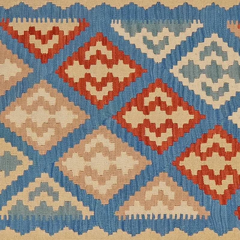Kelim Gashgai · Handgewebt – Blau, 185x121 cm