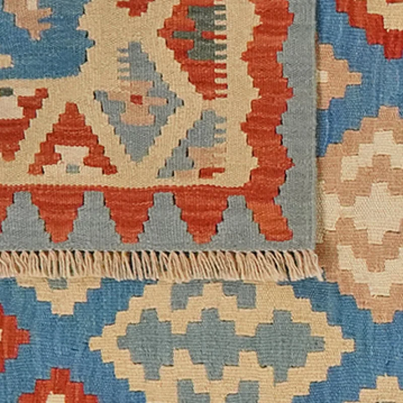 Kelim Gashgai · Handgewebt – Blau, 185x121 cm