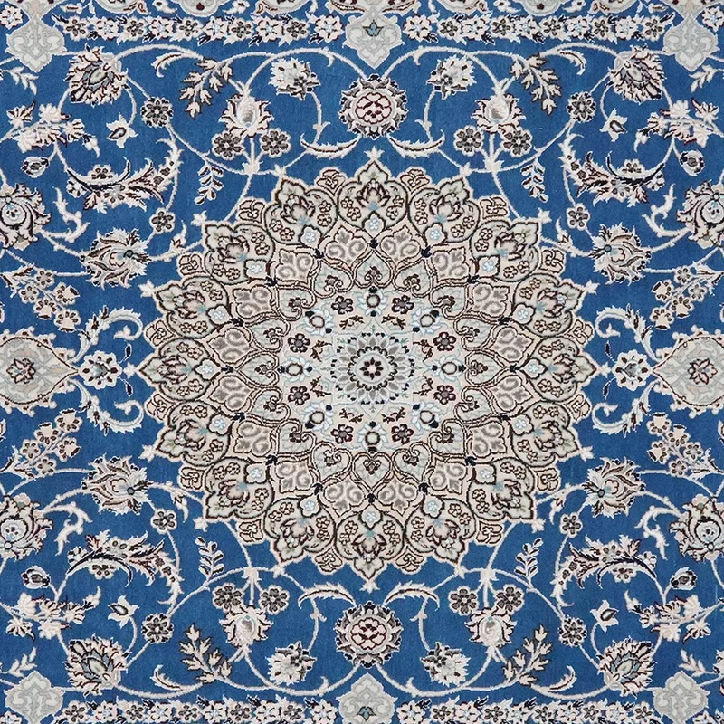 Nain 9La · Handgeknüpft – Blau, 316x201 cm