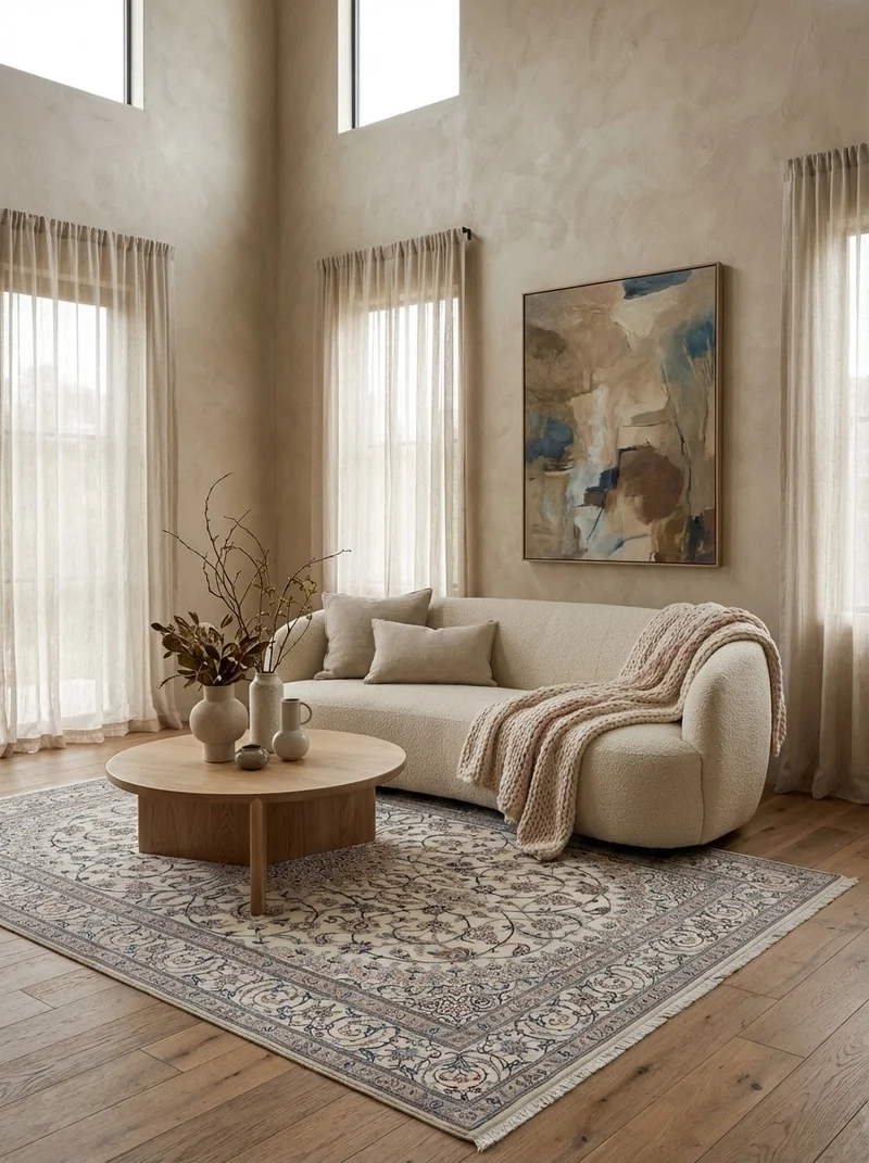 Nain 6La · Handgeknüpft – Beige, 272x170 cm
