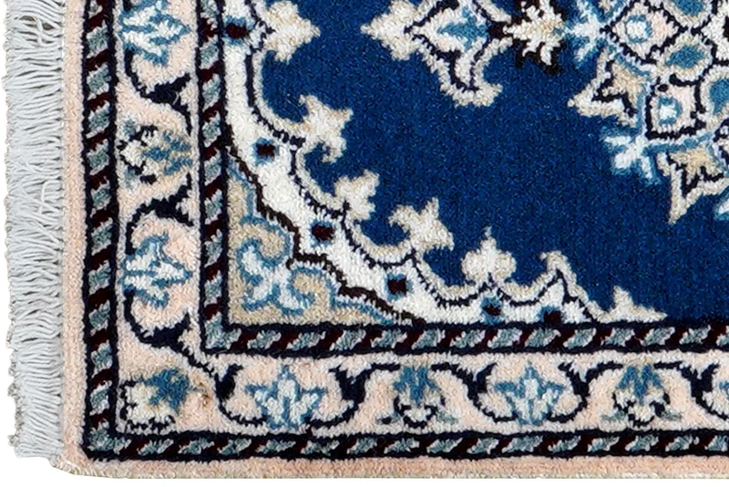 Nain 12La · Handgeknüpft – Blau, 59x39 cm
