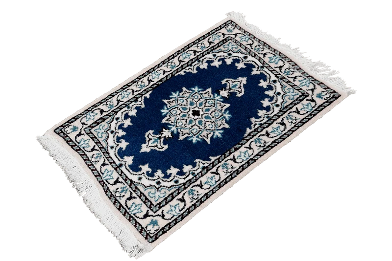 Nain 12La · Handgeknüpft – Blau, 59x39 cm