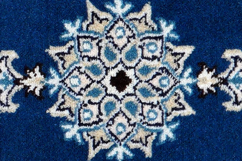 Nain 12La · Handgeknüpft – Blau, 59x39 cm
