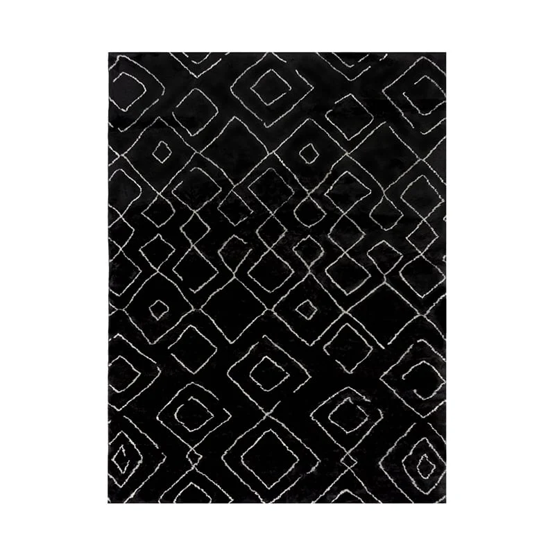 Waschbarer Berber Teppich - Furo Imran Schwarz Creme