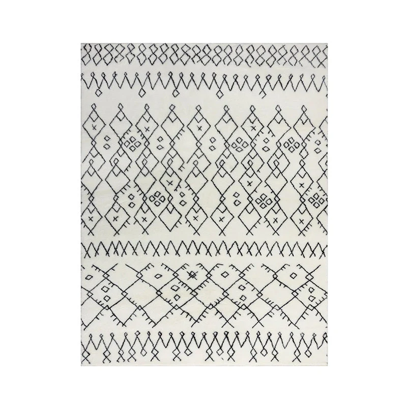 Waschbarer Berber Teppich - Furo Adil Creme Schwarz