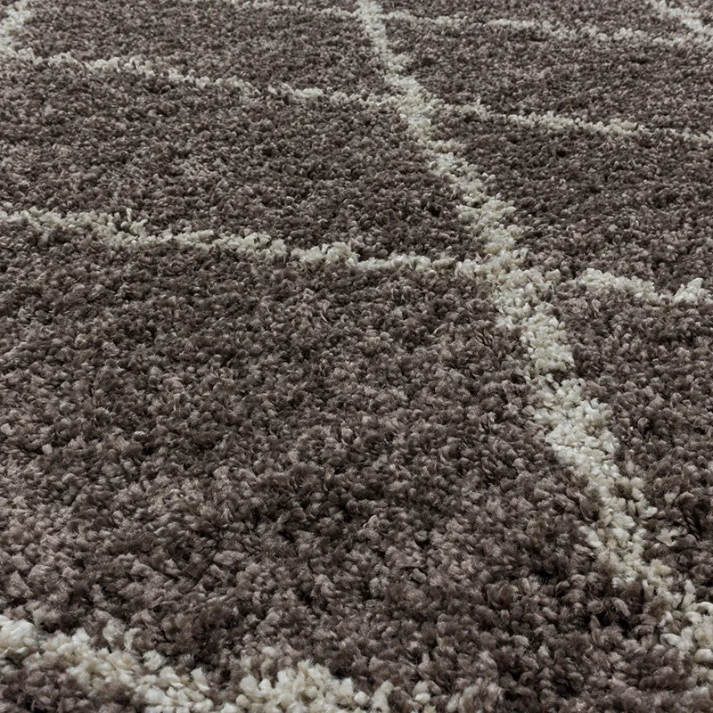 Berberteppich - Agadir Lines Taupe Creme