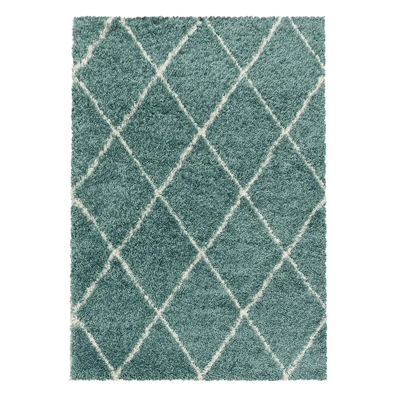 Berberteppich - Agadir Lines Blau Creme