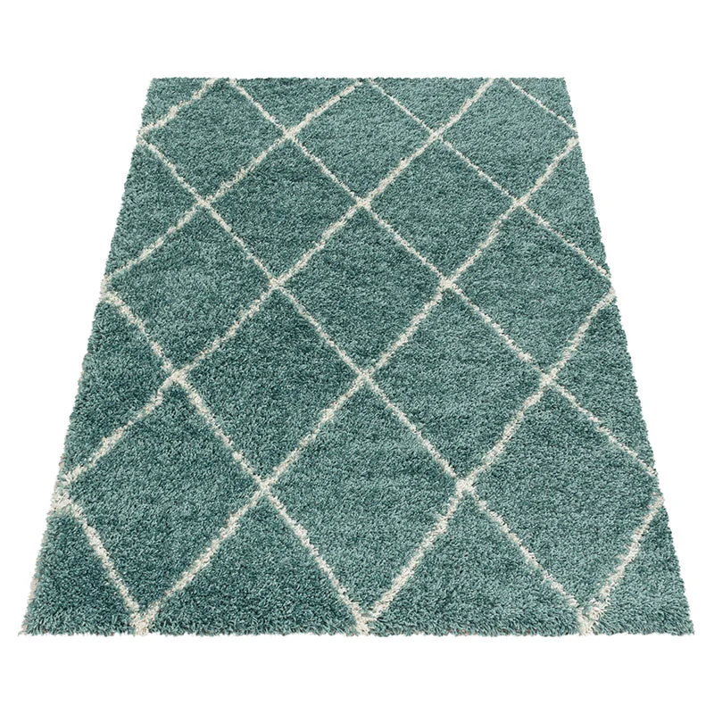 Berberteppich - Agadir Lines Blau Creme