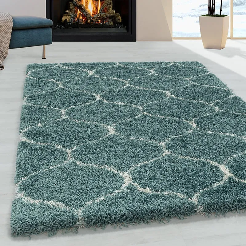 Berberteppich - Agadir Circle Blau Creme