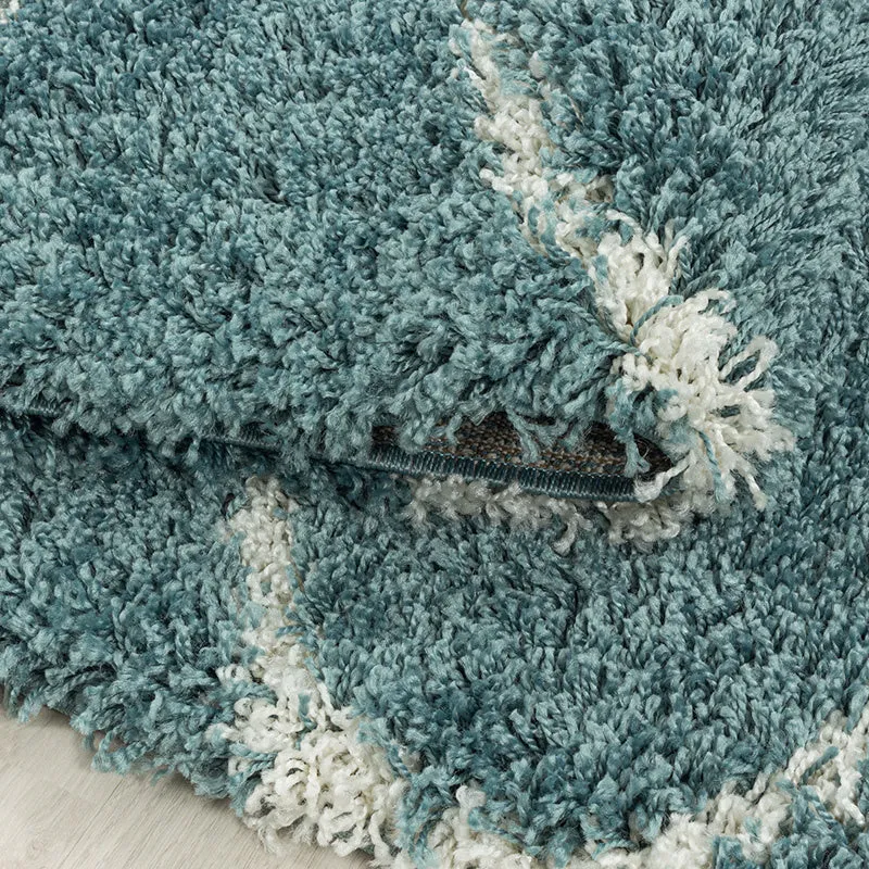 Berberteppich - Agadir Circle Blau Creme