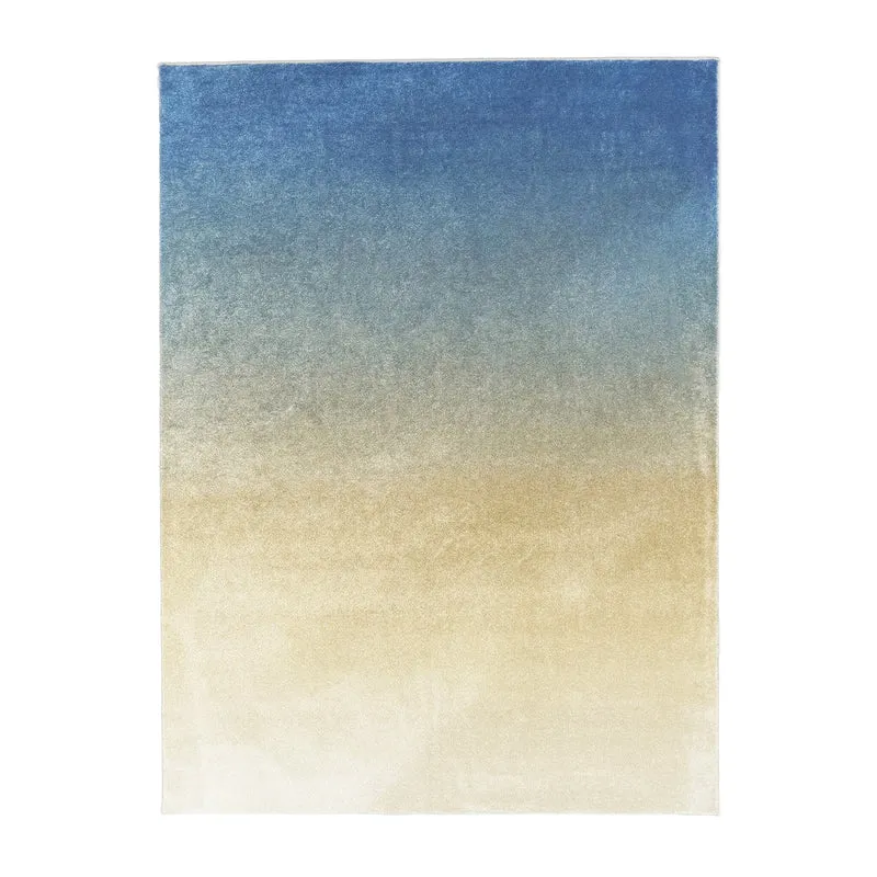 Abstrakter Teppich – Mellow Blau/Gelb