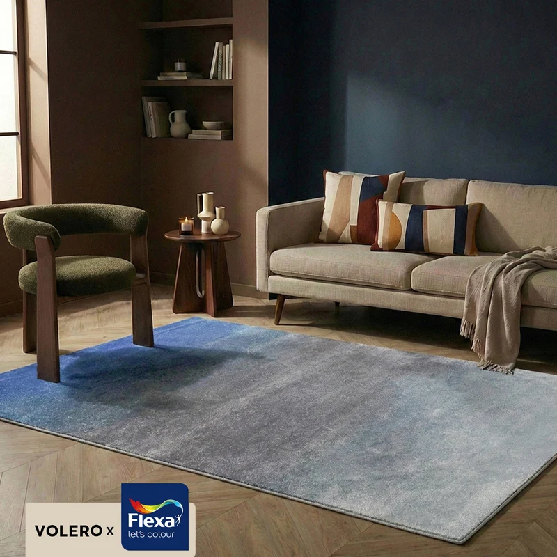 Abstrakter Teppich – Mellow Blau