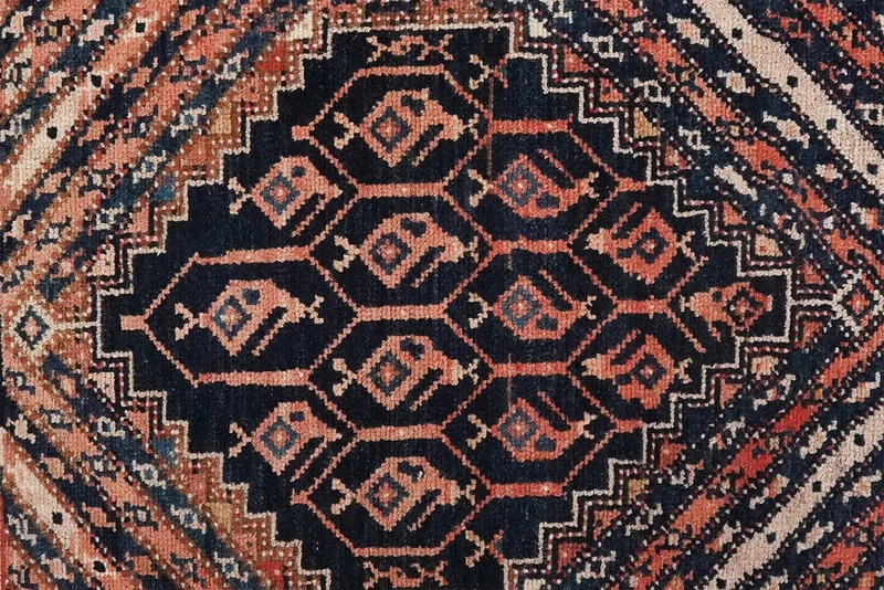 Afshar · Handgeknüpft – Blau, 110x89 cm