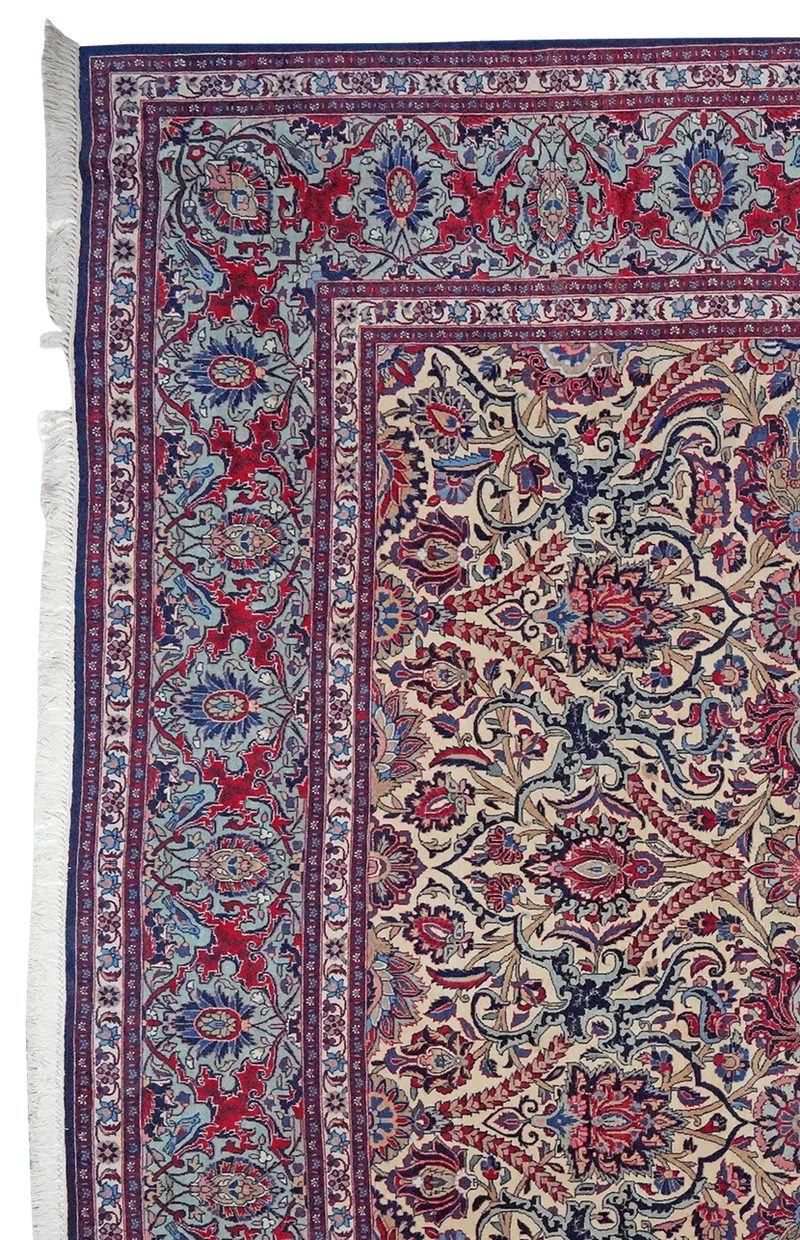 Kashan · Handgeknüpft – Beige, 386x265 cm
