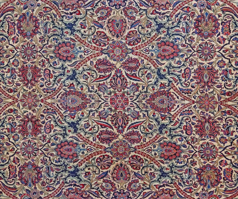 Kashan · Handgeknüpft – Beige, 386x265 cm