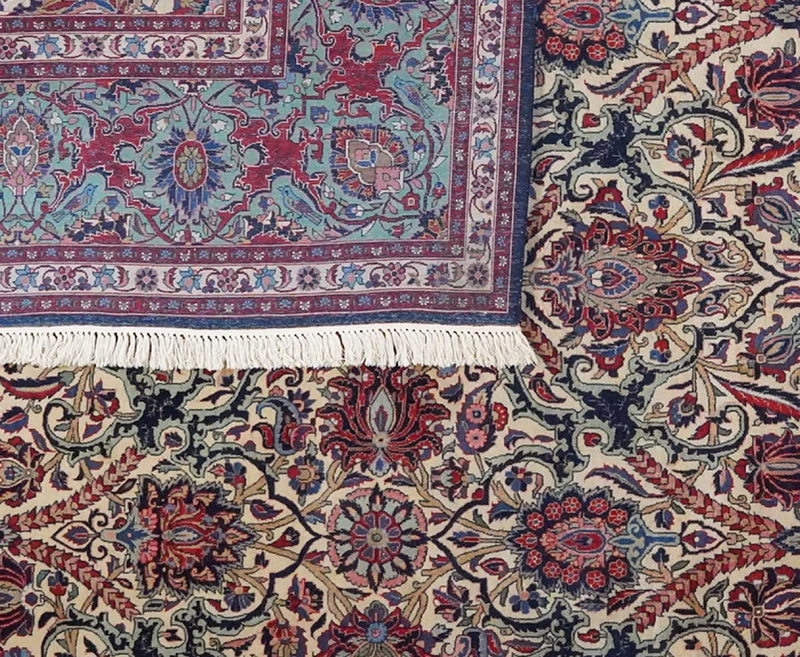 Kashan · Handgeknüpft – Beige, 386x265 cm