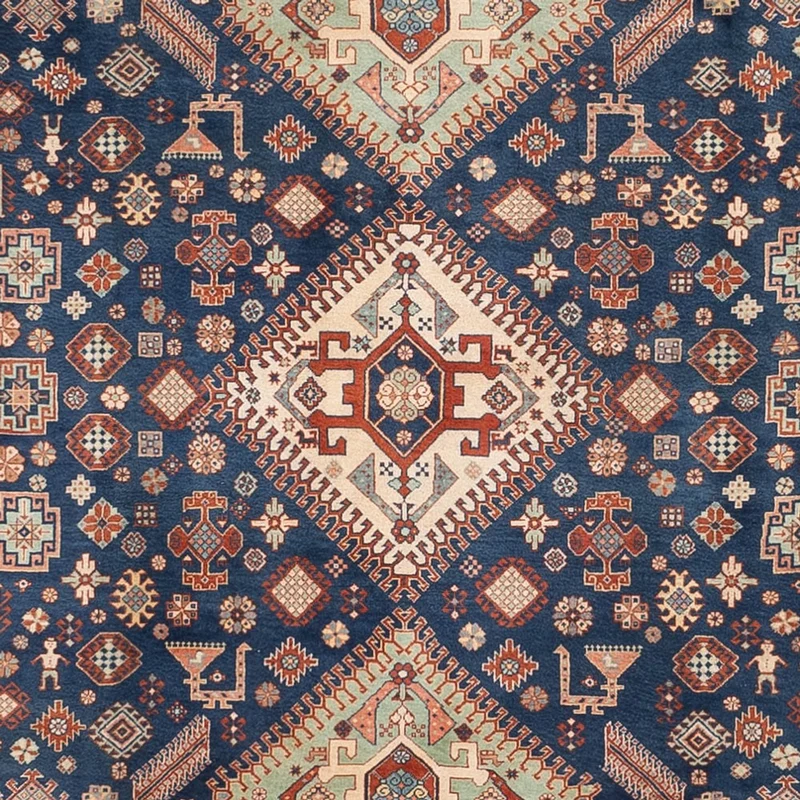 Shiraz Teppich 238x318cm - Perserteppich - dunkelblau