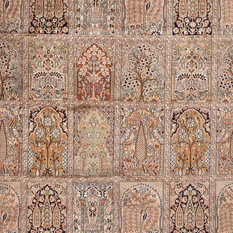 Kaschmir Seide Teppich 298x403cm - Orientteppich - dunkelbeige