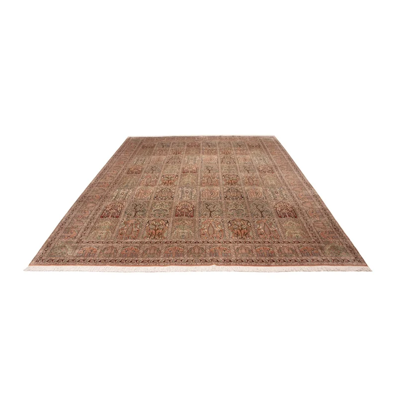 Kaschmir Seide Teppich 298x403cm - Orientteppich - dunkelbeige