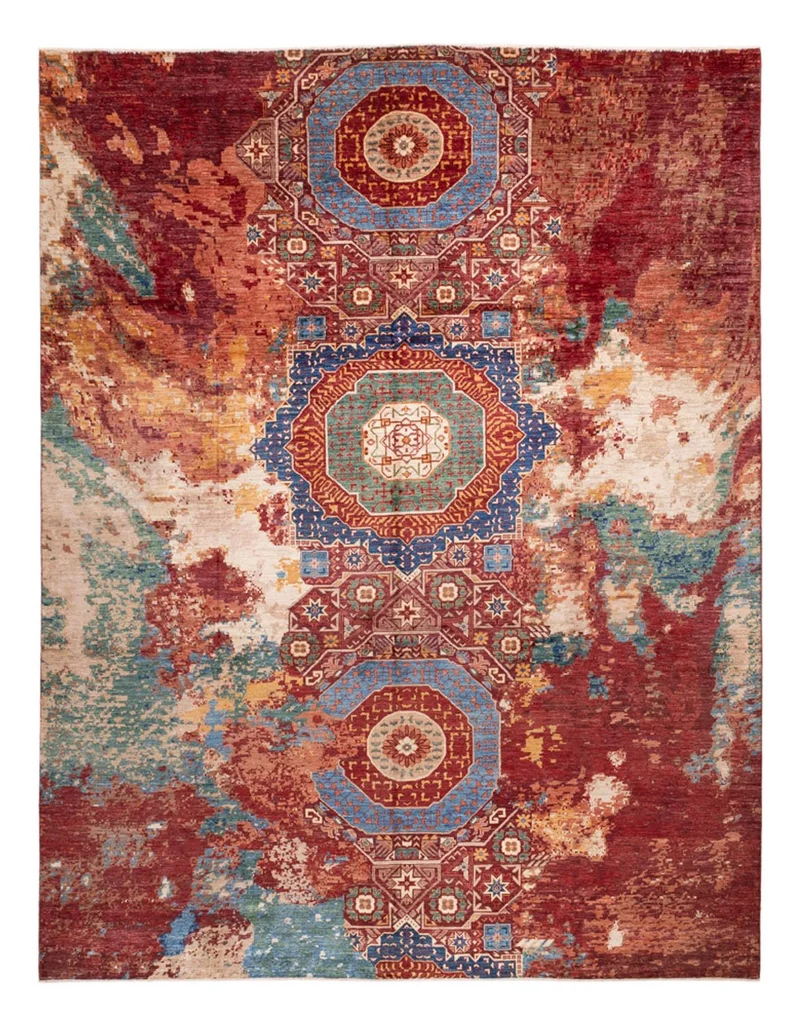 Designer Teppich 306x391cm - mehrfarbig