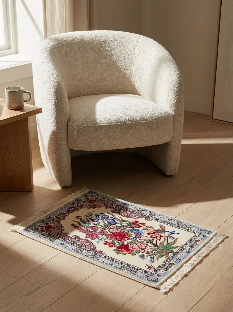 Isfahan · Handgeknüpft – Beige, 51x37 cm