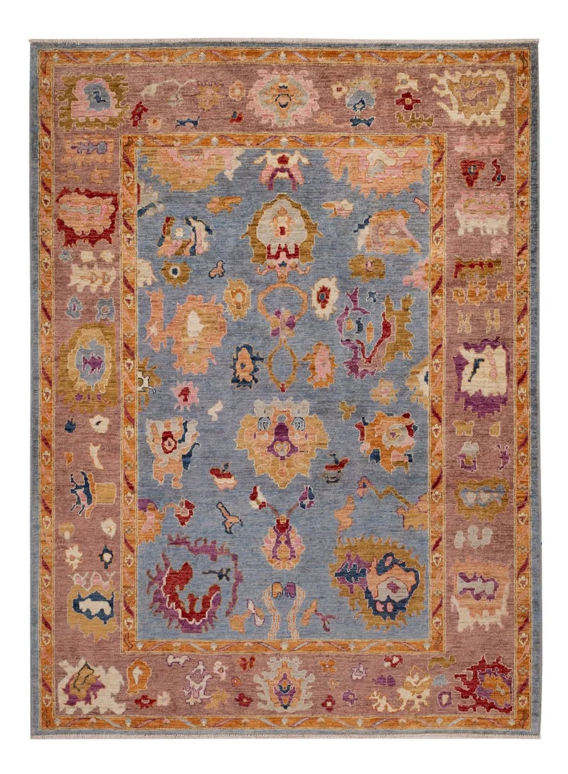 Usak Teppich 173x235cm - Orientteppich - hellblau