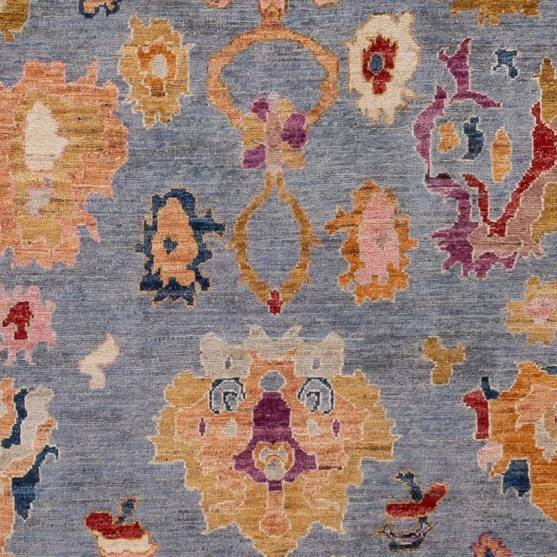 Usak Teppich 173x235cm - Orientteppich - hellblau