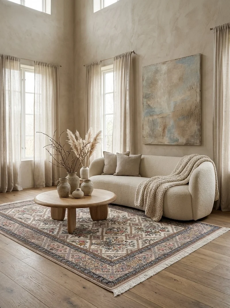 Isfahan · Handgeknüpft – Beige, 203x130 cm