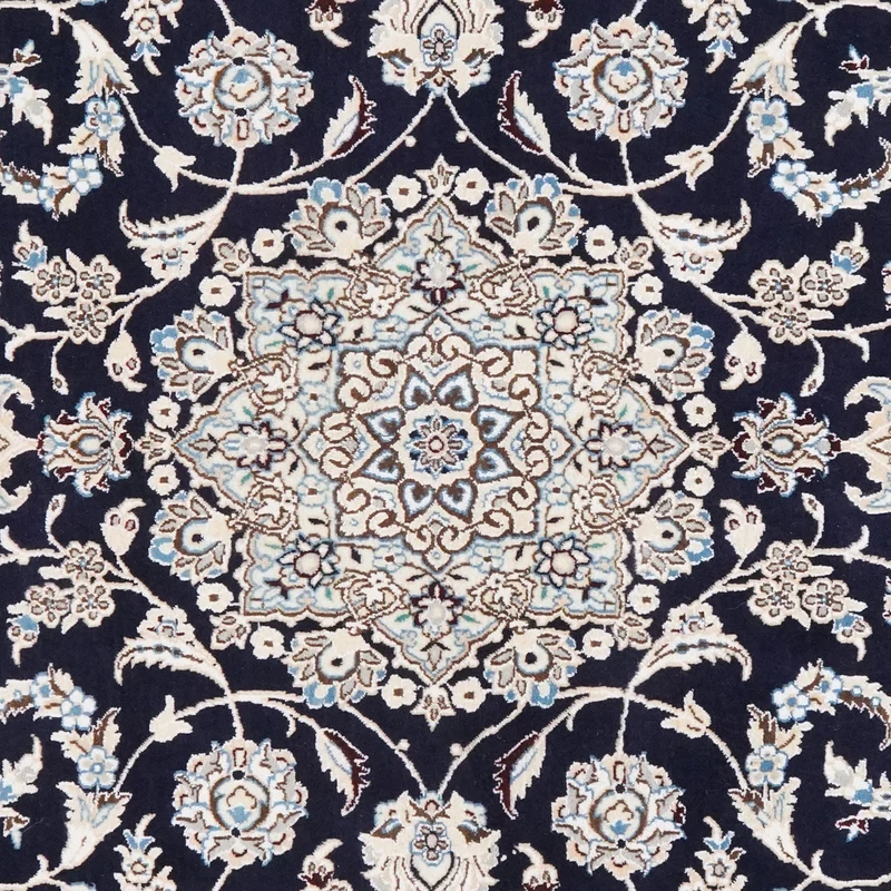 Nain 9La · Handgeknüpft – Blau, 211x147 cm