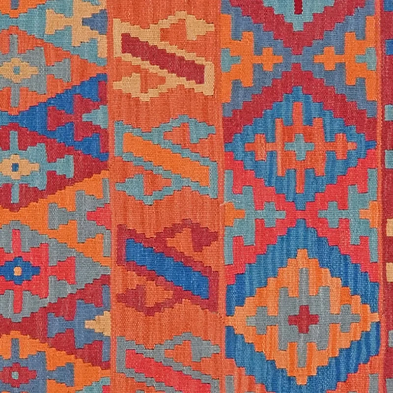Kelim Gashgai · Handgewebt – Bunt, 296x82 cm