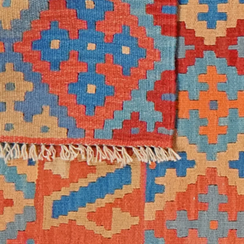 Kelim Gashgai · Handgewebt – Bunt, 296x82 cm