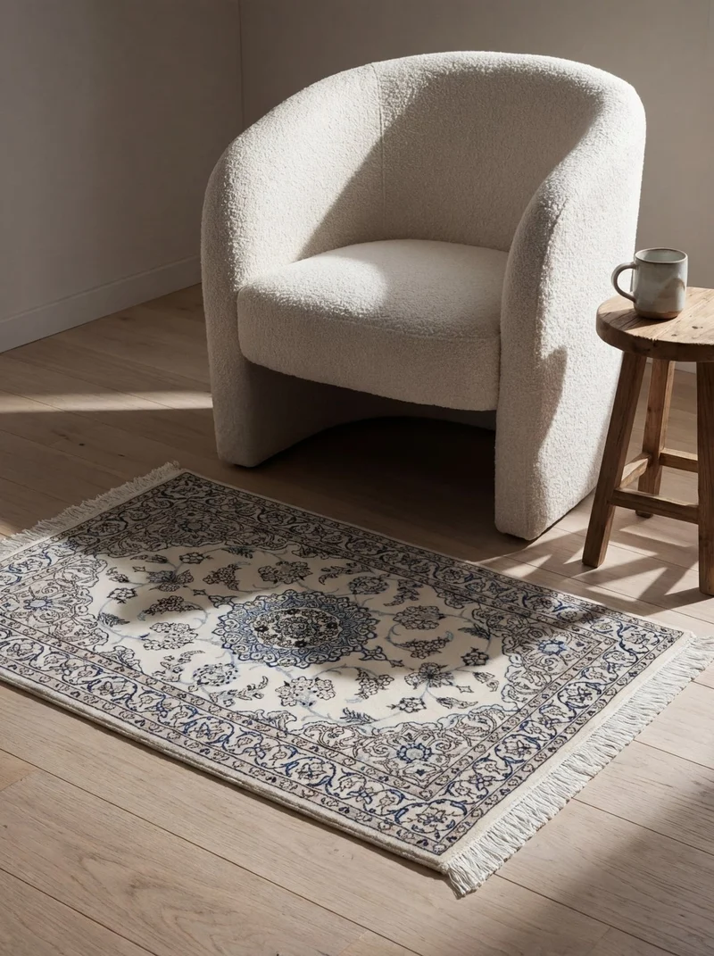 Nain 6La · Handgeknüpft – Beige, 91x60 cm