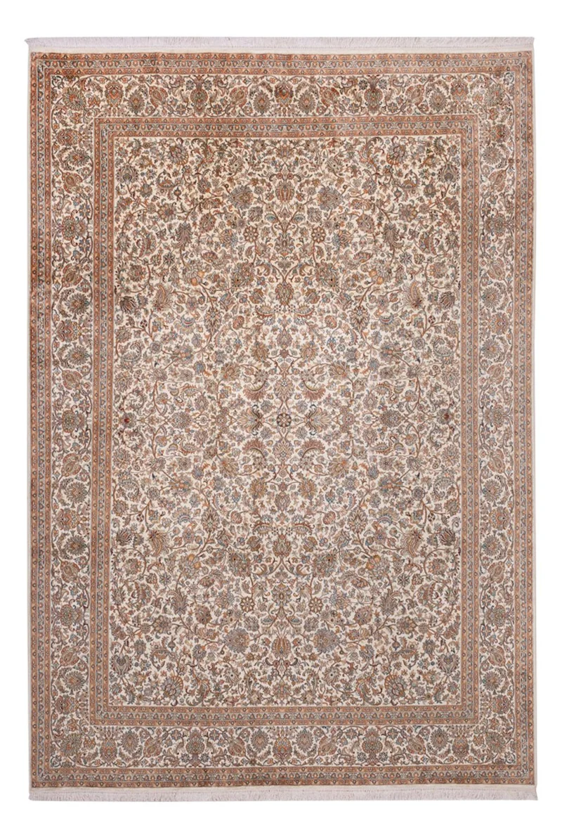 Kaschmir Seide Teppich 249x358cm - Orientteppich - beige