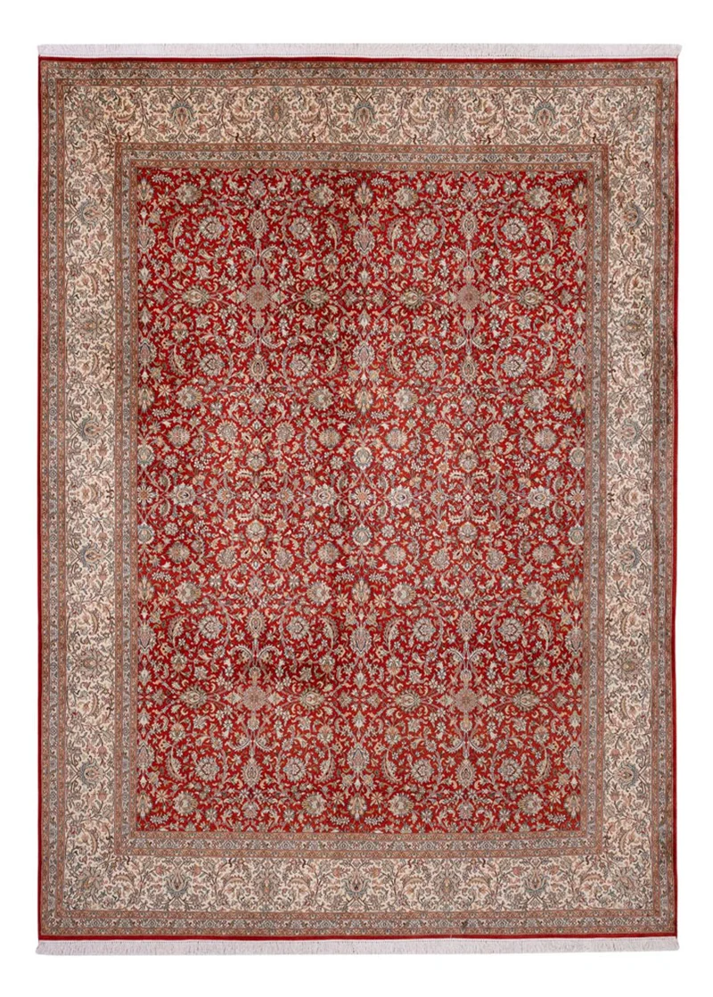 Kaschmir Seide Teppich 250x340cm - Orientteppich - rot