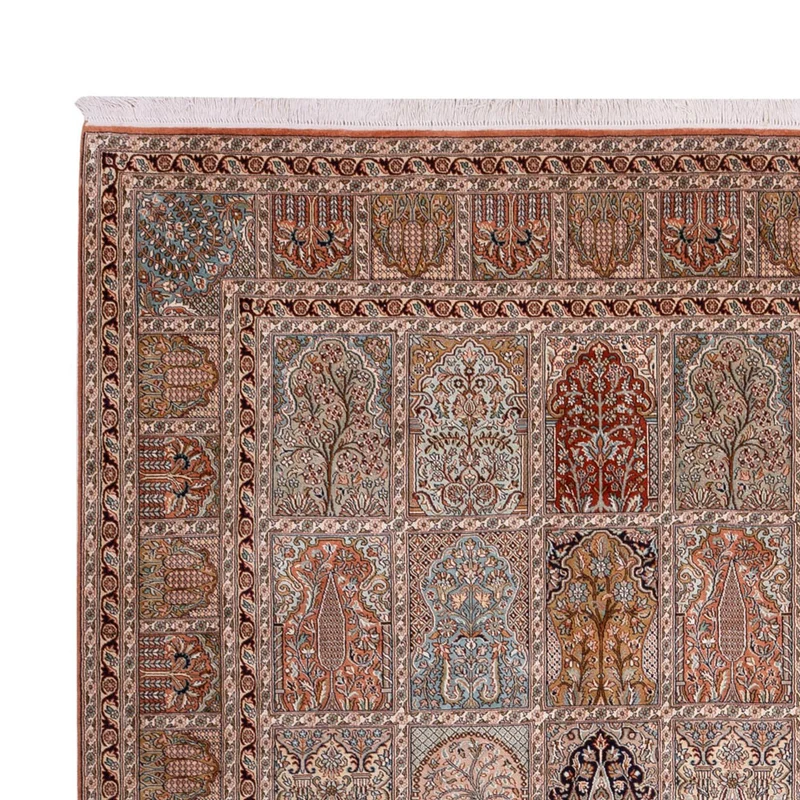 Seidenteppich - Kaschmir Seide - 277 x 372 cm - dunkelbeige